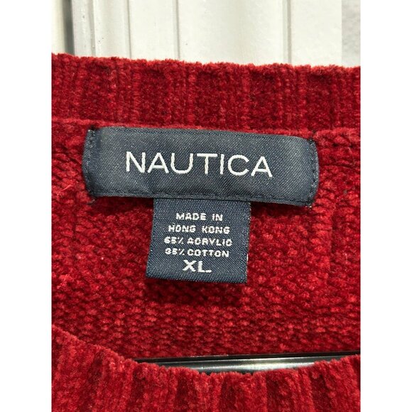 Nautica Red Crewneck Long Sleeve Sweater XL - Picture 5 of 10